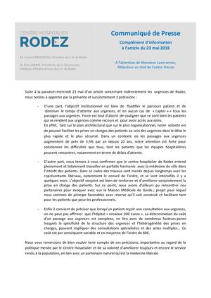 Communiqué De Presse Centre Presse Vp