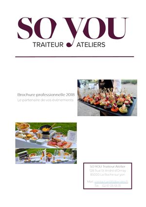 Carte So You Traiteur Ateliers 2018