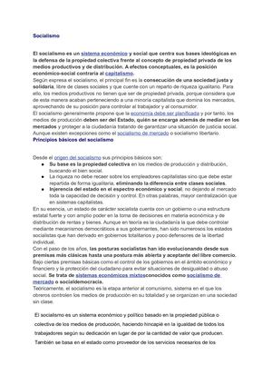 Acerca del Socialismo