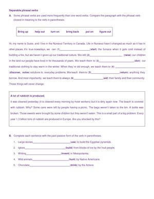 Phrasal Verbs And Passive Voice In The Past