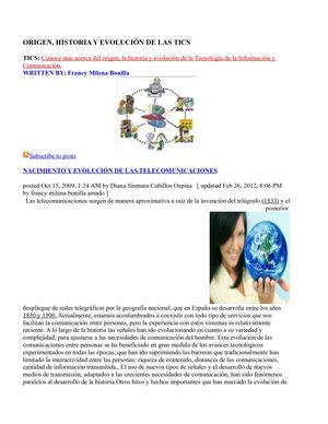 Definición E Historia De Las Tic