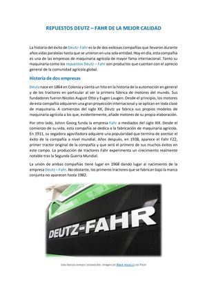 Repuestos Deutz Fahr De La Mejor Calidad