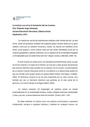 La Musica Y Su Rol En La Formacion Del Ser Humano