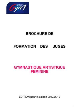 Ffgym 2017 2018 Brochure De Formation Des Juges Gaf