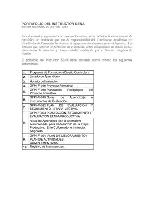 Portafolio Del Instructor Sena