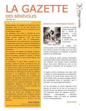 Village Landais Alzheimer - La Gazette des bénévoles n°1