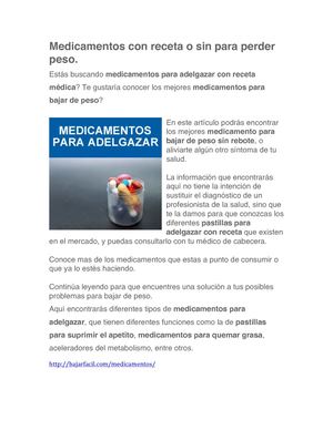 Para metabolismo adelgazar medicamentos del aceleradores