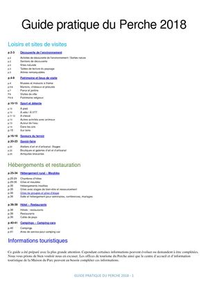 Le Perche - Guide pratique