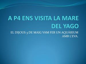 A P4 Ens Visita La Mare Del Yago