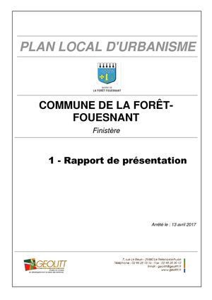 Rapport De Presentation PLU