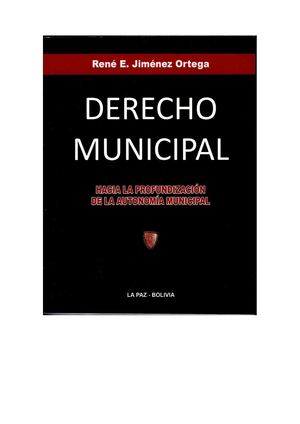 DERECHO MUNICIPAL  - BOLIVIA