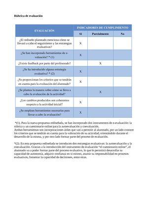 Rubrica De Evaluacion