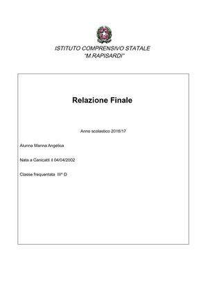 Relazione Finale Manna A