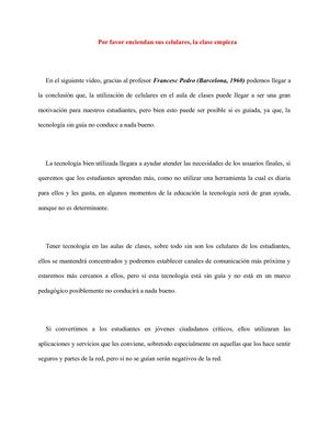 Por Favor Enciendan Sus Celulares, La Clase Empieza