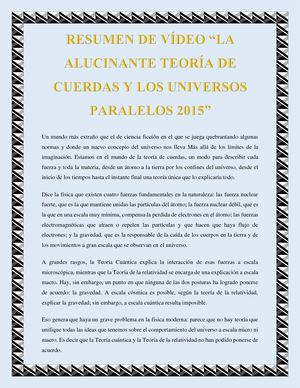 Resumen Video Teoria De Cuerdas