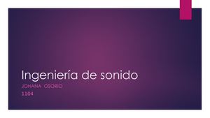Ingeniería De Sonido