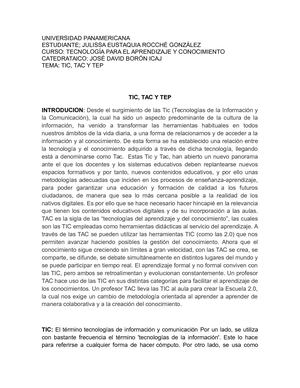 Tecnologia Para El Aprendizaje Y Conocimiento