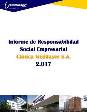 Clínica Medilaser S.A.: Responsabilidad Social Empresarial 2017