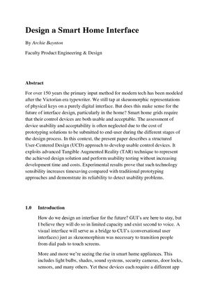 Design A Smart Home Interface