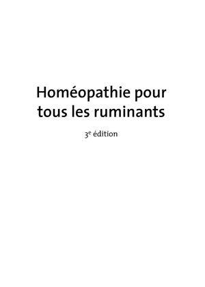 Extrait Homéopathie pour tous les ruminants
