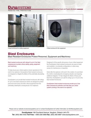 Dura System Barriers Inc Makes Blast Enclosures