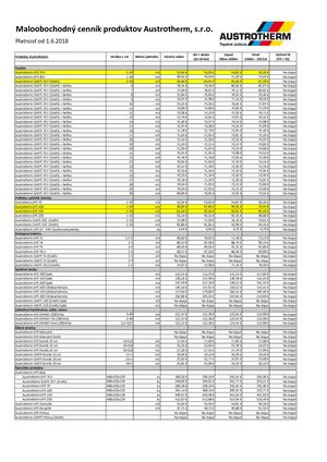 Cenník produktov Austrotherm