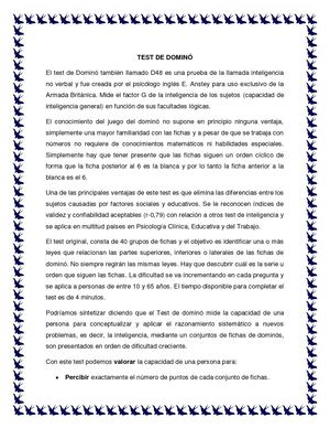 Test De Domino Y Habilidades Mentales (1) fibela y irma