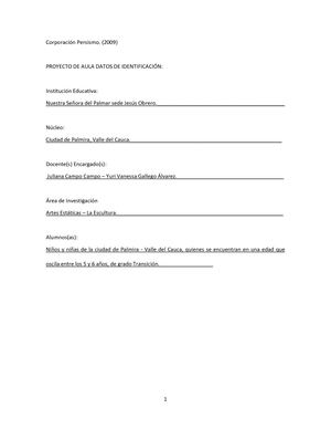 Proyecto De Aula La Escultura