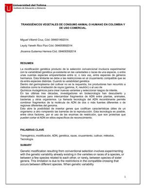 Ensayo Transgénicos