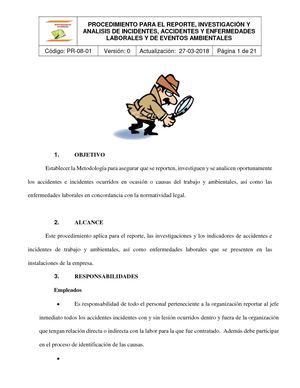 Reporte Investigacion Y Analisis de Accidentes