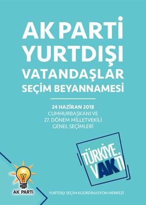 AK PARTİ YURTDIŞI VATANDAŞLAR SEÇİM BEYANNAMESİ