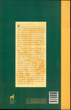 Pensamiento Complejo Y Educacion Matthew Lipman