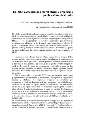 El Imss Como Persona Moral Oficial