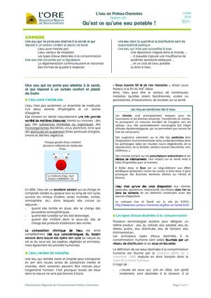 Qu'Est-ce qu'une Eau Potable