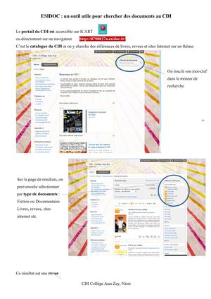 Tutoriel Pour Utiliser Esidoc