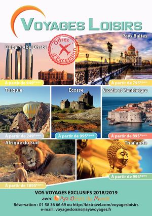 Livret voyages exclusifs 2018/2018 Aya Voyages Loisirs