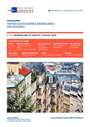 Programme des ventes des séances du 26 juin et 3 juillet 2018