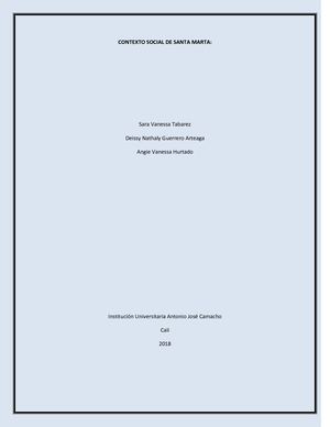 Contexto Social De Santa Marta
