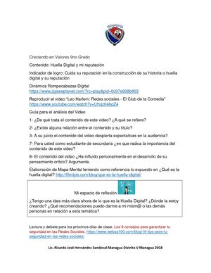 Creciendo En Valores 9no Grado