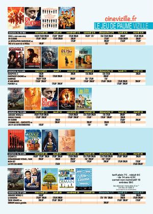 Programme ciné Vizille 30 mai - 3 juillet 18