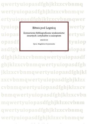 Bitwa Pod Legnicą. Zestawienie Bibliograficzne