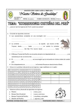 Ecorregiones Costeñas Del Perú.