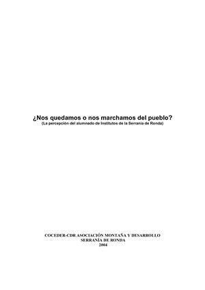 Quedarse O Marcharse Del Pueblo