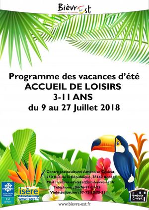 Programme de l'accueil de loisirs 3-11 ans, juillet -  Renage