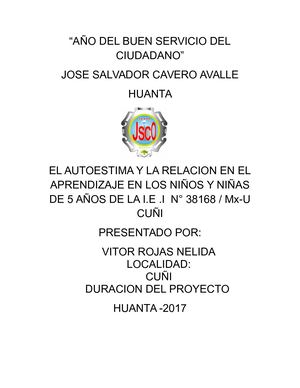 Proyecto De Autoestima