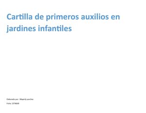 Cartilla De Primeros Auxilios En Jardines Infantiles