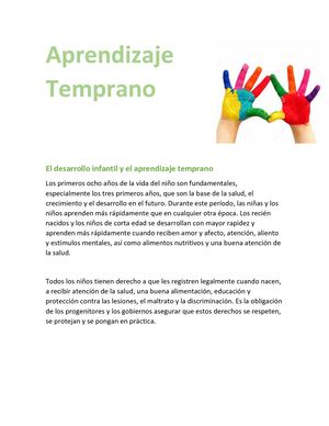 Aprendizaje Temprano