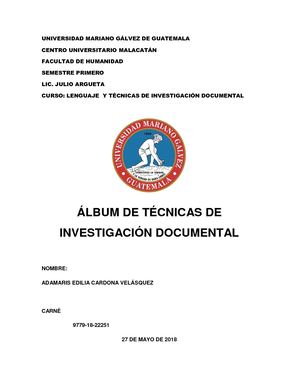 Tecnicas De Investigacion (Adamaris