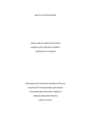 Glosario Palabras De Comercio