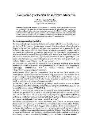 S13 Marquez Evaluación Y Selección De Software Educativo